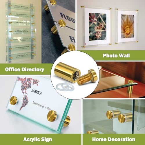 16 x 30mm (Dia. x L) Stainless Steel Standoff Screws - Gold - 4 Pieces - color: Gold, size: 16 x 30mm / 0.63" x 1.18"