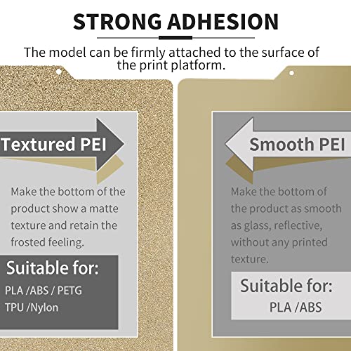 PEI Sheet 220x220mm/8.67x8.67inch Flexible Spring Steel Magnetic Build Plate【Textured/Smooth Double Sided】 for Anet A8 Wanhao Duplicator i3 Monoprice Maker I3 Mega S Robo R2 Duplicator 6 3D Printers. - size: 230