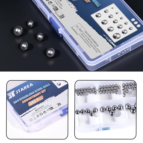 14Values 304 Stainless Steel Precision Balls Kit 1mm 2mm 2.5mm 3mm 3.5mm 4mm 4.5mm 5mm 5.5mm 6mm 7mm 8mm 9mm 10mm Bicycle Bearing Ball Assortment Set