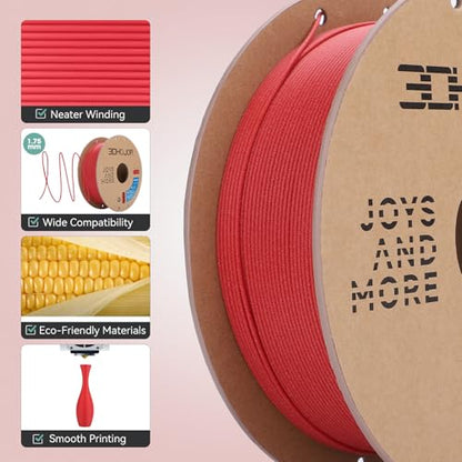 3DHoJor Matte PLA 3D Printing Filament Fire Engine Red,1KG - color: Matte Pla Fire Engine Red