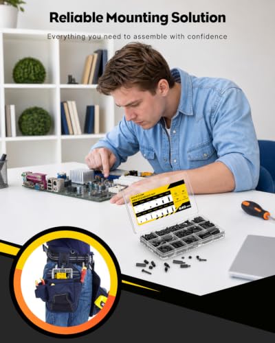 Vibit 640 Pcs M3 Nylon Standoff Kit, Male-Female & Female-Female Hex Motherboard Standoffs PCB Standoffs with Screws, Hex Standoff Screws Spacers Assortment Kit, Threaded Pillars for Circuit Boards - size: M3,640Pcs(Nylon)