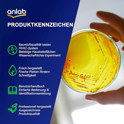 Nutrient Agar Petri Dishes Science Project Kit | Pre-Poured Agar Plates and Cotton Swabs for Science Experiments | Bacteria Science Kit - Sealed Separately (Items of 10)