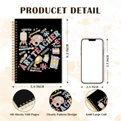 Qabliqo Art Teacher Gifts Spiral Notebook Journal for Women - color: Art Teacher 2