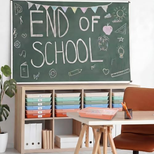 Tinlade 6 Pcs Classroom Paper Storage Bins with Lids, 13x10, Boho - color: Boho