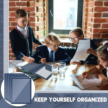 48 Pcs Plastic Folders with Clear Front Pocket, 2 Pocket, Dark Blue - color: Dark Blue