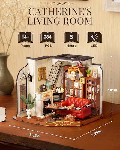 Rolife Living Room DIY Miniature House Kit with LED Light - color: Living Room