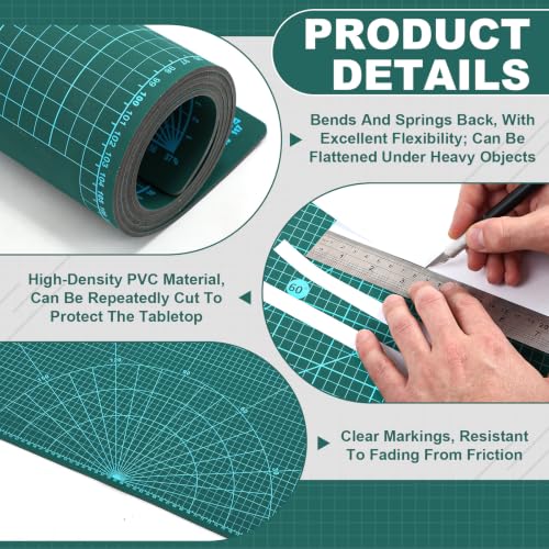 Pangda 1 Pcs 24 x 48 in Large Self Healing Cutting Mat for Sewing, Green - color: Green, size: 48"L x 24"W