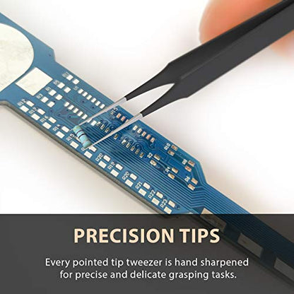 Ingrown Hair Tweezers | Pointed Tip | Black |Precision Stainless Steel | Extra Sharp and Perfectly Aligned for Ingrown Hair Treatment & Splinter Removal For Men and Women | By Tweezees - size: 1 Count (Pack of 1)