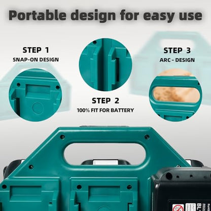 Kxufoae- 6-Slot Makita Battery Holder for 18V&14.4V | Portable and Rugged Battery Case - Compact Organizer for Easy Storage and Transport, Ideal for Tool Bags & Job Sites, Quick Access (6-Slot)