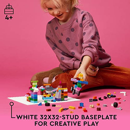 LEGO Classic White Baseplate, Square 32x32 Stud Foundation to Build, Play, and Display Brick Creations, Great for Snowy and Winter Landscapes, 11026 - style: Paper package