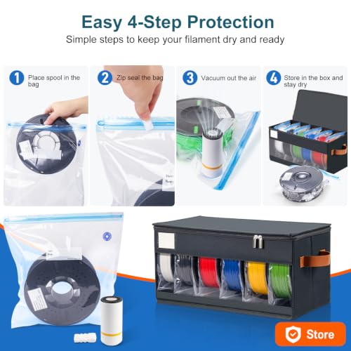 3D Printer Filament Storage Box, 2 Pack