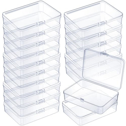 Jetec 18 Pieces Small Clear Plastic Storage Box, 4.5 x 3.3 x 1.2 Inch - size: 4.5 x 3.3 x 1.2 Inch