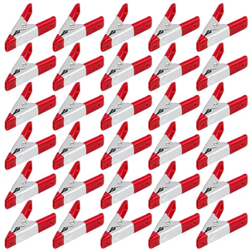 30 Pcs 2 Inch Small Spring Clamps, Heavy Duty Red metal Mini Clamps