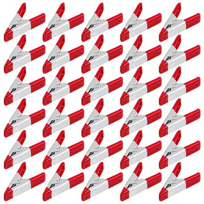 30 Pcs 2 Inch Small Spring Clamps, Heavy Duty Red metal Mini Clamps
