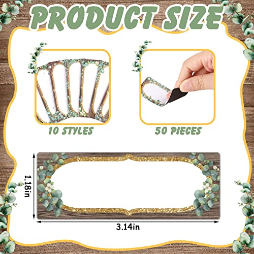 Estune 50 Pcs Magnetic Dry Erase Labels Reusable Name Tags Kids, Leaves - color: Leaves