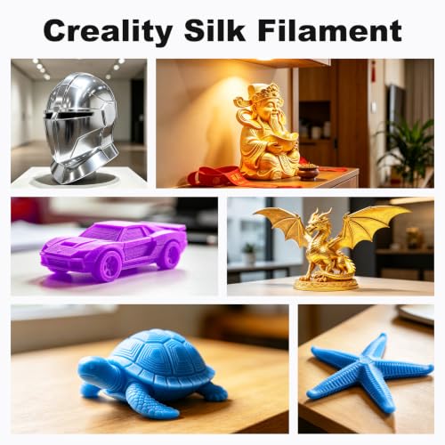Creality Silk PLA Filament 1.75mm Shiny High Gloss 3D Printer Filament - color: Silk Gold & Silver & Blue & Purple