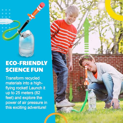 Green Science - Green Rocket - STEM Rocket Launcher for Kids - Build & Launch a Recycled Rocket with Air Pressure - Educational Toy for Young Scientists - Easy & Engaging Science Experiment - style: Rocket Kit