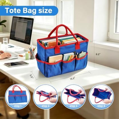 ZKOO Art Craft Organizer Tote Bag, Desktop Tote and Organizer Blue - color: Blue