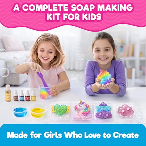 Doctor Jupiter Unicorn Glitter Soap Making Kit for Kids Ages 6+ - style: Unicorn Glitter Soaps: 6+