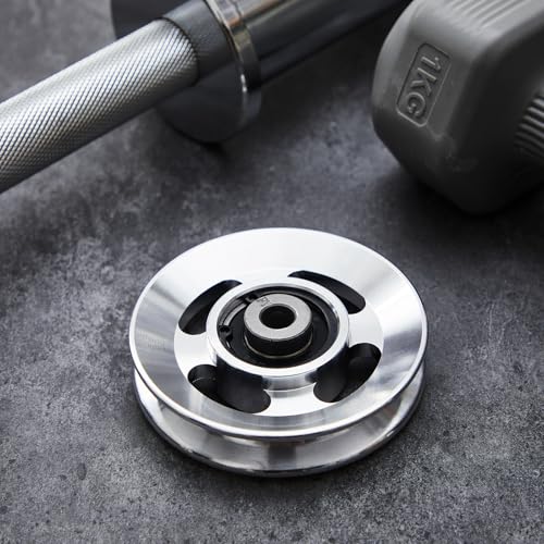 Soulchen 2-14 Pcs Aluminum Cable Pulley Wheel 90/95mm - color: Sliver, size: 90 mm