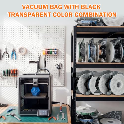 3D Printer Filament Vacuum Storage Bags Kit with Wireless Rechargeable Vacuum Pump, 10pcs Light-Proof & Moisture Resistant Filament Vacuum Sealed Bags, Reusable Vacuum Bags for Filament(12.4" X 13.8") - size: 10 Bags + USB Pump