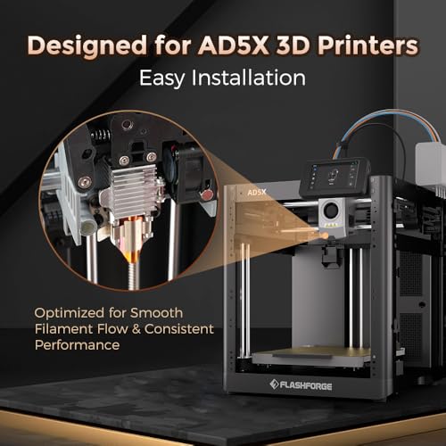 FLASHFORGE AD5X 3D Printer 0.8mm Nozzle Assembly, 30S Quick-Detachable Nozzle,Max 300℃ High Temperature & High Flow 32mm³/s Nozzle for AD5X 3D Printers - style: 0.8mm for AD5X