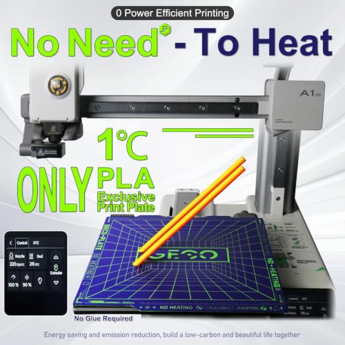 JUUPINE 2025 New Upgraded GECO Plate for Bambu Lab A1 Mini 3D Printer,PLA Cold Plate (No Heating) 184X184mm Magnetic Spring Steel 0℃ Printing Hot Bed No Glue Required. - size: 184x184mm (for A1 Mini)