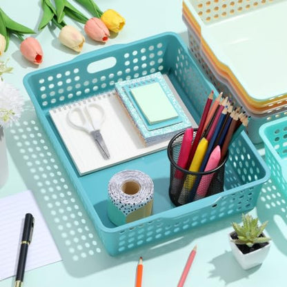 6 Pack Turn‑in Paper Trays for Classroom, Morandi - color: Morandi