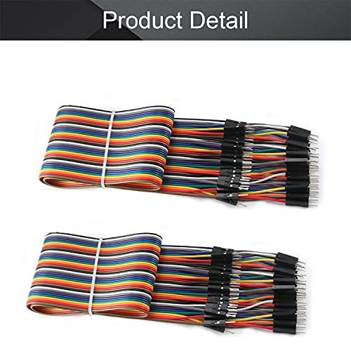 Fielect Dupont Jumper Wires Breadboard Jumper Wires Colorful Ribbon Cables 40pin 50cm Long Male to Male 2Pcs - color: M/M, size: 50cm 2PCS