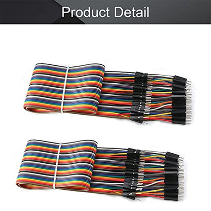 Fielect Dupont Jumper Wires Breadboard Jumper Wires Colorful Ribbon Cables 40pin 50cm Long Male to Male 2Pcs - color: M/M, size: 50cm 2PCS