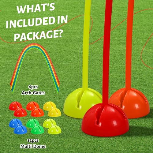 Hiboom 6 Set Obstacle Course Agility PE Equipment for Backyard Outdoor