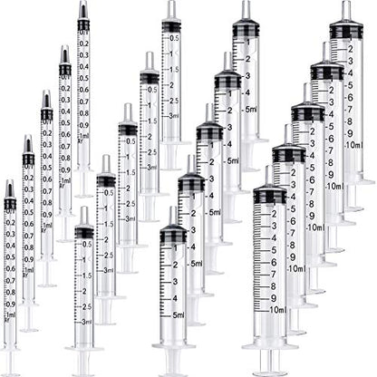Frienda 20 Packs Syringes Without Needles,1 Ml/ 3 Ml/ 5 Ml/ 10 Ml - size: 1 ml/ 3 ml/ 5 ml/ 10 ml