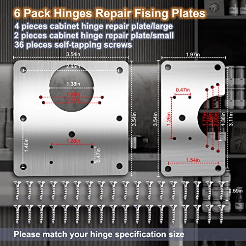 Cabinet Hinge Repair Plate Hinges Repair Fixing Plates Cabinet Repair Board - size: Large & Small