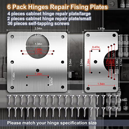Cabinet Hinge Repair Plate Hinges Repair Fixing Plates Cabinet Repair Board - size: Large & Small