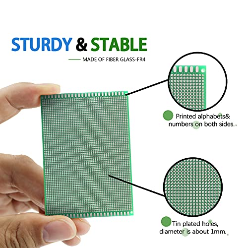 Double Sided PCB Board,D DZRCOXI Large PCB Circuit Board Protoboard 50Pcs 12x18CM for DIY Soldering Electronic Projects Compatible with Arduino Kits (12X18CM-50Pcs) - style: 12X18CM-50Pcs