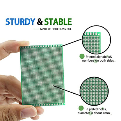 Double Sided PCB Board,D DZRCOXI Large PCB Circuit Board Protoboard 50Pcs 12x18CM for DIY Soldering Electronic Projects Compatible with Arduino Kits (12X18CM-50Pcs) - style: 12X18CM-50Pcs
