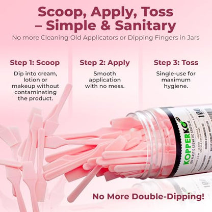 Kopperko Mini Face Cream Spatula, 2.5 Inch, 500 Pack, Pink - color: Pink, size: 500 Spatulas