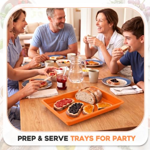 Ziliny 30 Pcs Plastic Trays for Serving Food Art Trays - color: Orange