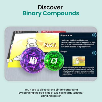 STEM Chemistry Kit for Kids | Interactive Learning Toy with Augmented Reality Educational Flashcards| Educational Science Kit with Learning app for Homeschool & Classroom | 360ED Elements AR