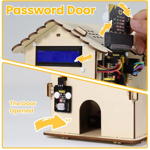 KEYESTUDIO Smart House Kit for Micro:bit V2(not Included), DIY Microbit Home Automation Educational STEM Kit for Beginners 15+