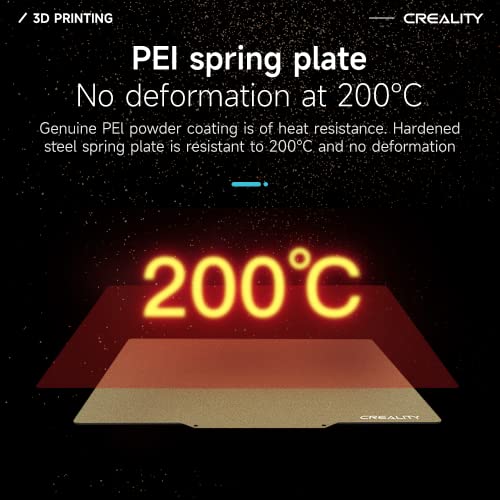 Creality Ender 3 Max Neo Bed Upgrade, PEI Sheet 310 x 320mm Removable Magnetic Flexible Texture Surface Heated Bed Plate Build Surface for CR-10S PRO/CR-10 V2/ CR-10 V3/ CR-X/CR-X Pro/Ender-3 Max - color: PEI Frosted Gold, size: Ender 3 Max Neo