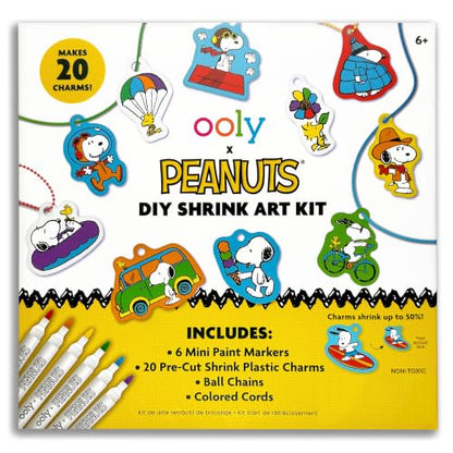 Ooly DIY Shrink Art Charms Kit, 34 Pc - Peanuts Officially Licensed - color: Peanuts Snoopy & Woodstock
