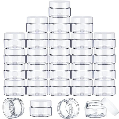 200 Pcs 1 oz Plastic Containers Jars with Lids, White - color: White, size: 1 oz