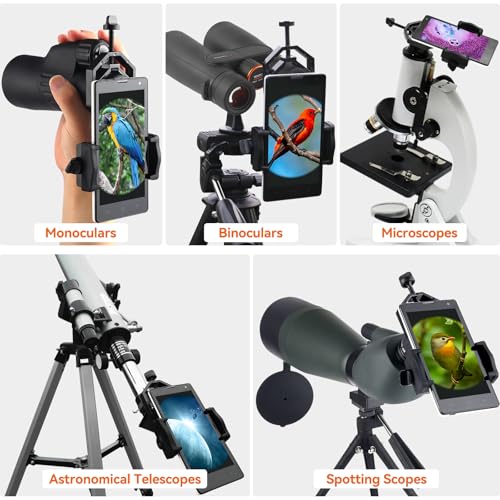 Eyeskey Universal Phone Adapter Mount – Ultra-Lightweight Clip for Binoculars, Telescopes & Microscopes | HD Video & Photo Capture for Hiking, Birding, Stargazing | Fits 99% Smartphones (Tripod-Ready)
