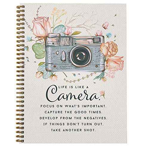 Gotcha Covered Notebooks Softcover Camera 8.5" x 11" Motivational Spiral Notebook/Journal, 120 College Ruled Pages, Durable Gloss Laminated Cover, Gold Wire-o Spiral. Made in the USA - color: Camera