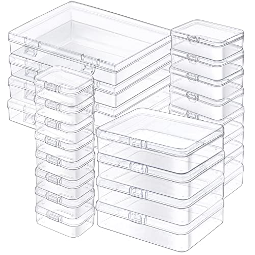 Clear Small Plastic Storage Containers with Lids, 24 Pack - size: 4 Size 24 Pcs
