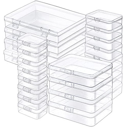 Clear Small Plastic Storage Containers with Lids, 24 Pack - size: 4 Size 24 Pcs