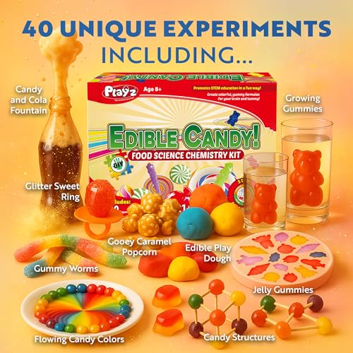 Playz Edible Candy Making Kit for Kids Age 8-12 Years Old with 40+ Fun - style: Edible Candy