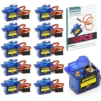 Smraza SG90 9G Micro Servo Motor Kit Metal Gear for Arduino RC Plane 10 Pcs - size: 10