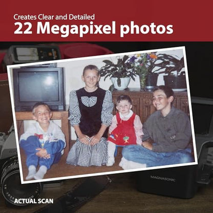 Magnasonic All-in-One 24MP Film Scanner with Large 5" Display & HDMI, Converts 35mm/126/110/Super 8 Film & 135/126/110 Slides into Digital Photos (FS71) - size: Film Scanner